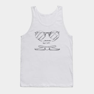 Spectacles Vintage Patent Hand Drawing Tank Top